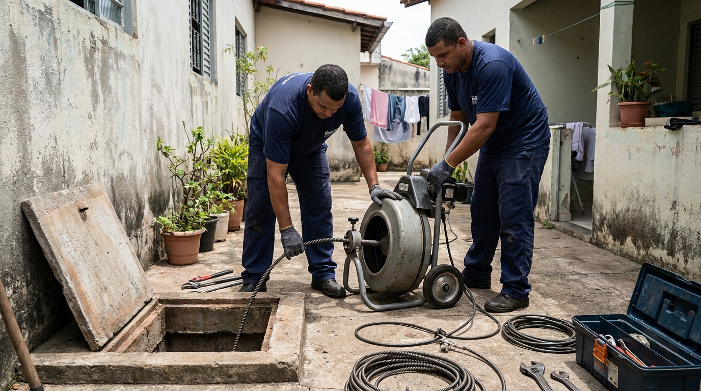 Desentupimento de rede de esgoto em Brasília‑DF