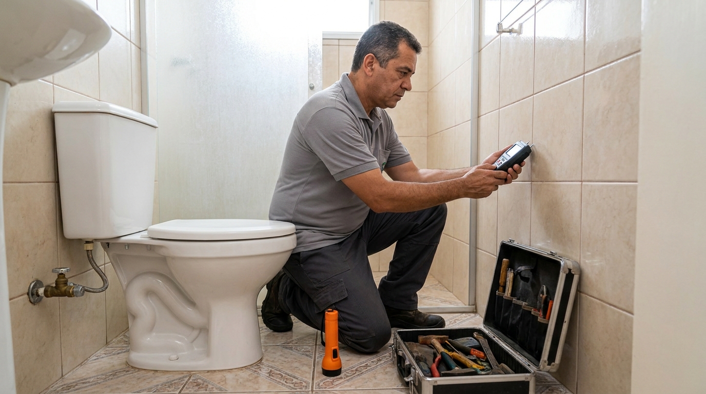 Técnico de caça vazamento com detector em Brasília‑DF